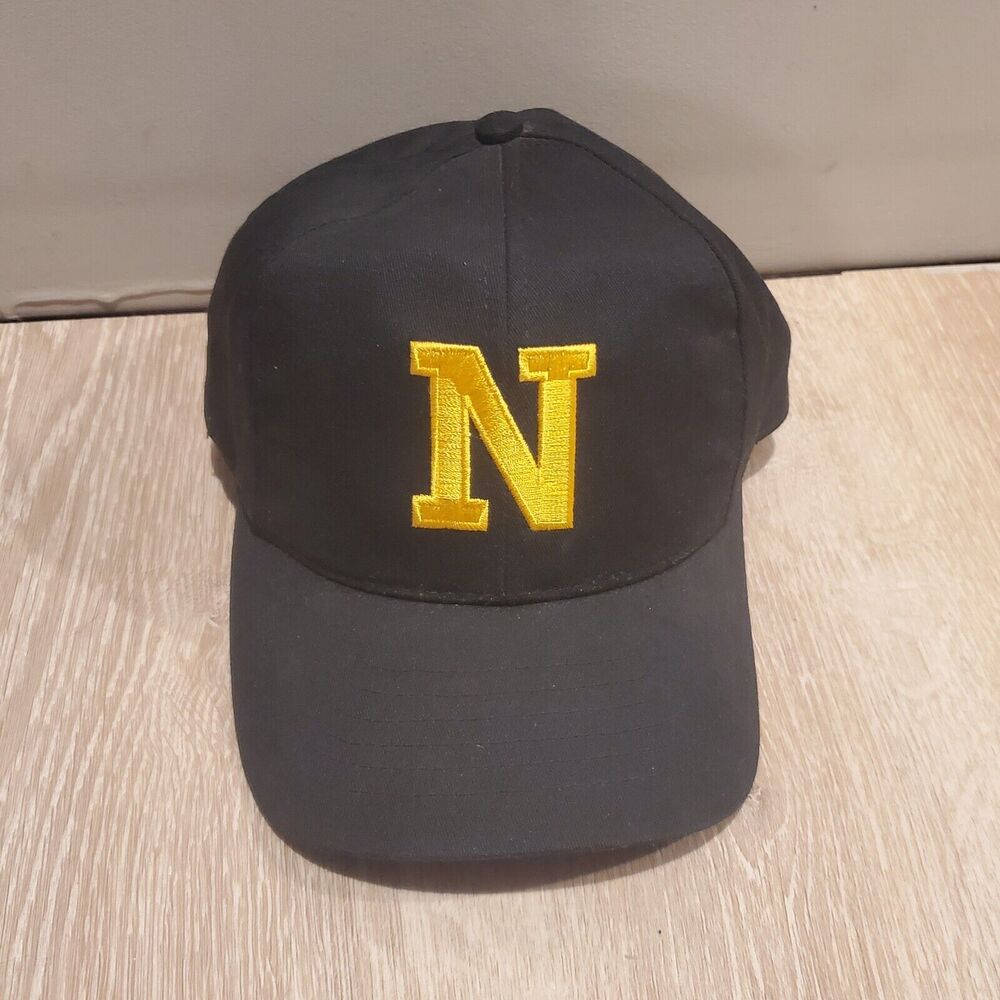 US Naval Academy Vintage Snapback Hat N Logo Made In USA Embroidered Navy CLEAN